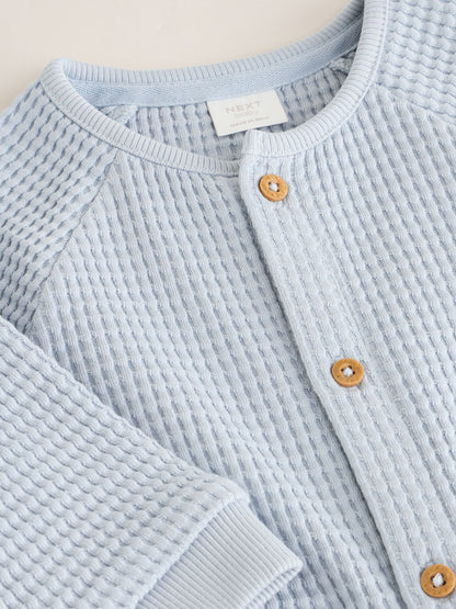 Blue Textured Baby Romper (0mths-3yrs) image 4