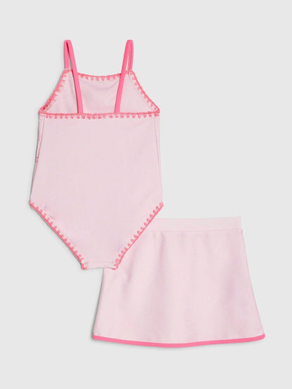 River Island Pink Starfish 2 Piece Swimsuit & Skirt Set image 2