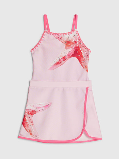 River Island Pink Starfish 2 Piece Swimsuit & Skirt Set image 3