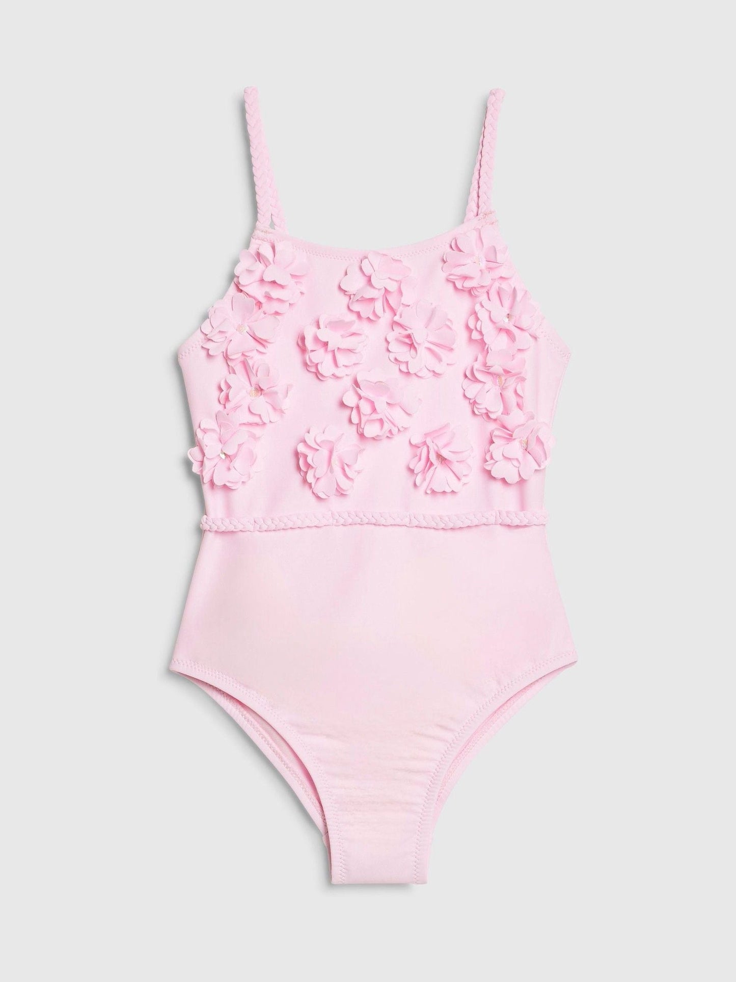 River Island Pink 3D Flower Swimsuit image 1