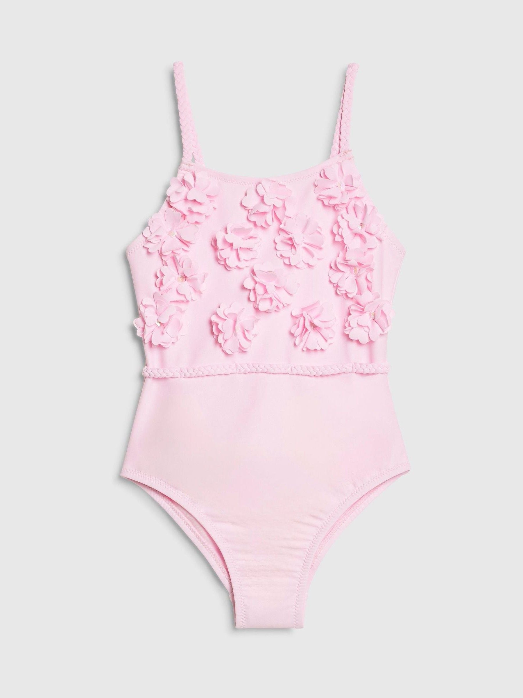River Island Pink 3D Flower Swimsuit image 1