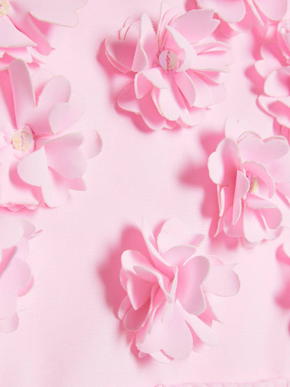 River Island Pink 3D Flower Swimsuit image 4