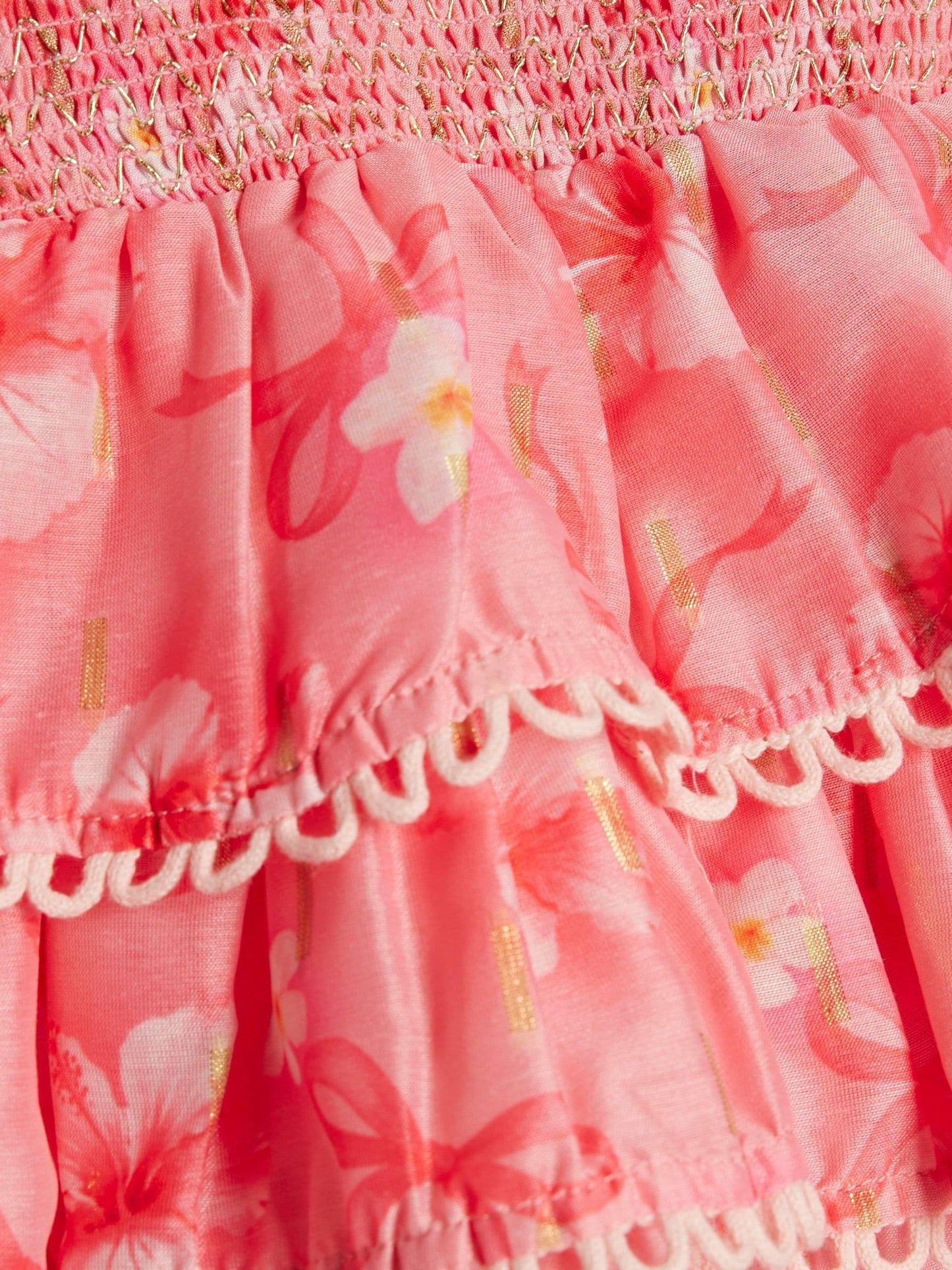 River Island Pink Hibiscus Bow Puff Sleeve Top & Rara Skirt Set image 3