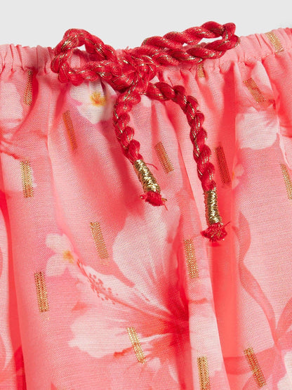 River Island Pink Hibiscus Bow Puff Sleeve Top & Rara Skirt Set image 4