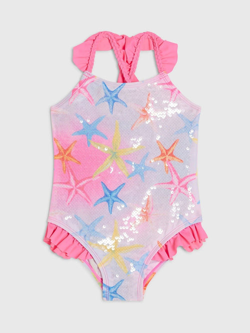 Dsiney Kidz - River Island Pink Starfish Sequin Swimsuit image 1