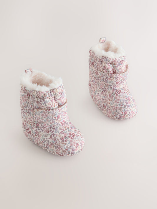 Pink Floral Baby Snow Boots (0-24mths) - image 1