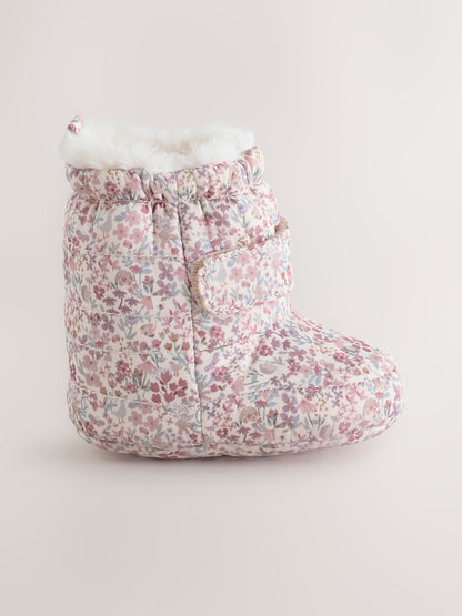 Pink Floral Baby Snow Boots (0-24mths) - image 2