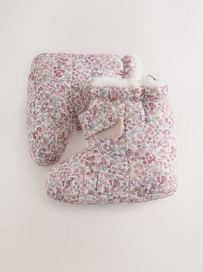 Pink Floral Baby Snow Boots (0-24mths) - image 5