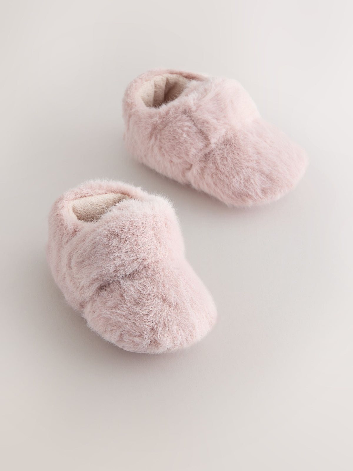 Pink Fur Baby Cosy Touch Fasten Slippers (0-24mths) - image 1