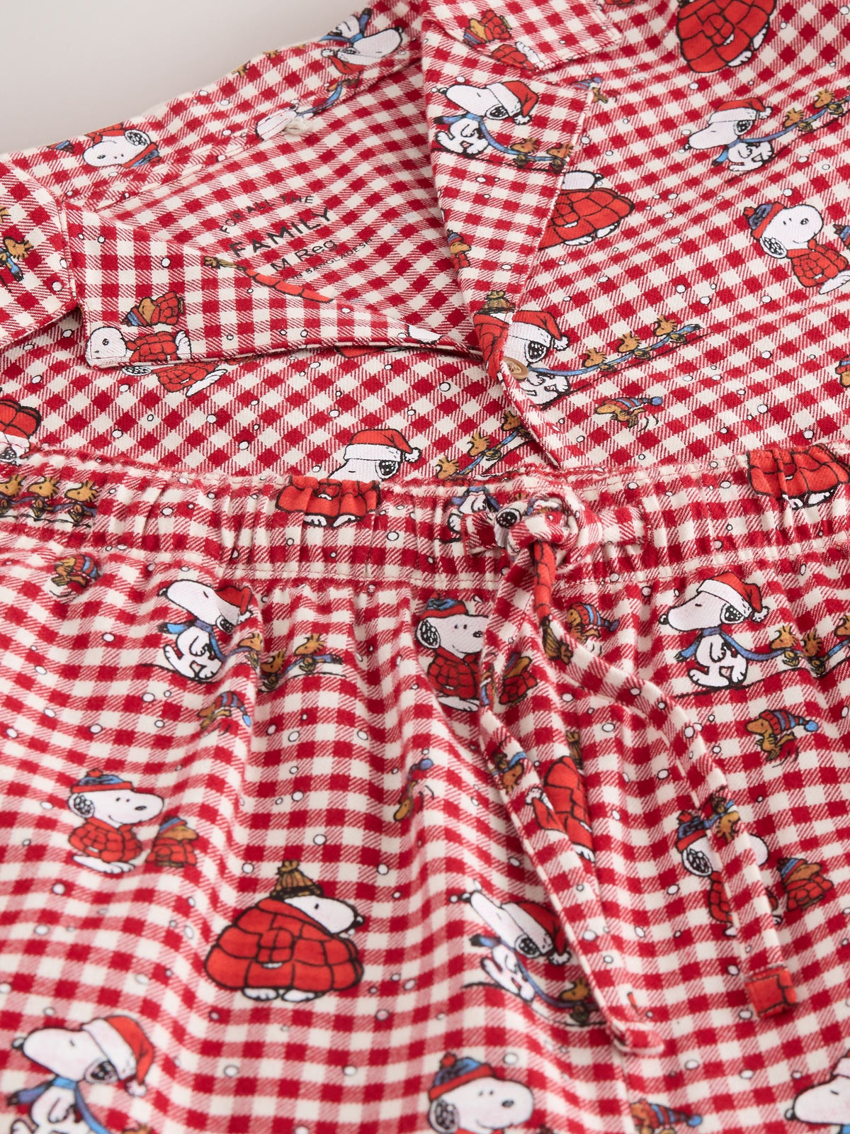 Snoopy Red Check Button Through Set Family Matching Christmas Pyjamas Set - image 10