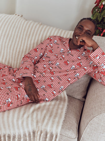 Snoopy Red Check Button Through Set Family Matching Christmas Pyjamas Set - image 2