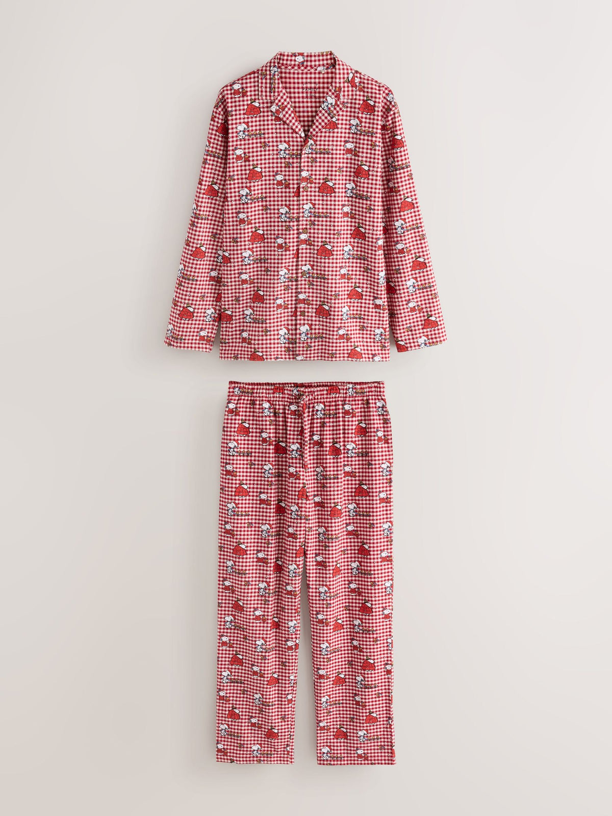 Snoopy Red Check Button Through Set Family Matching Christmas Pyjamas Set - image 6