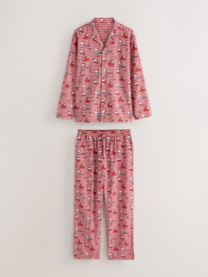 Snoopy Red Check Button Through Set Family Matching Christmas Pyjamas Set - image 6
