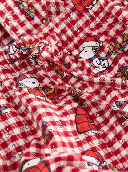 Snoopy Red Check Button Through Set Family Matching Christmas Pyjamas Set - image 9