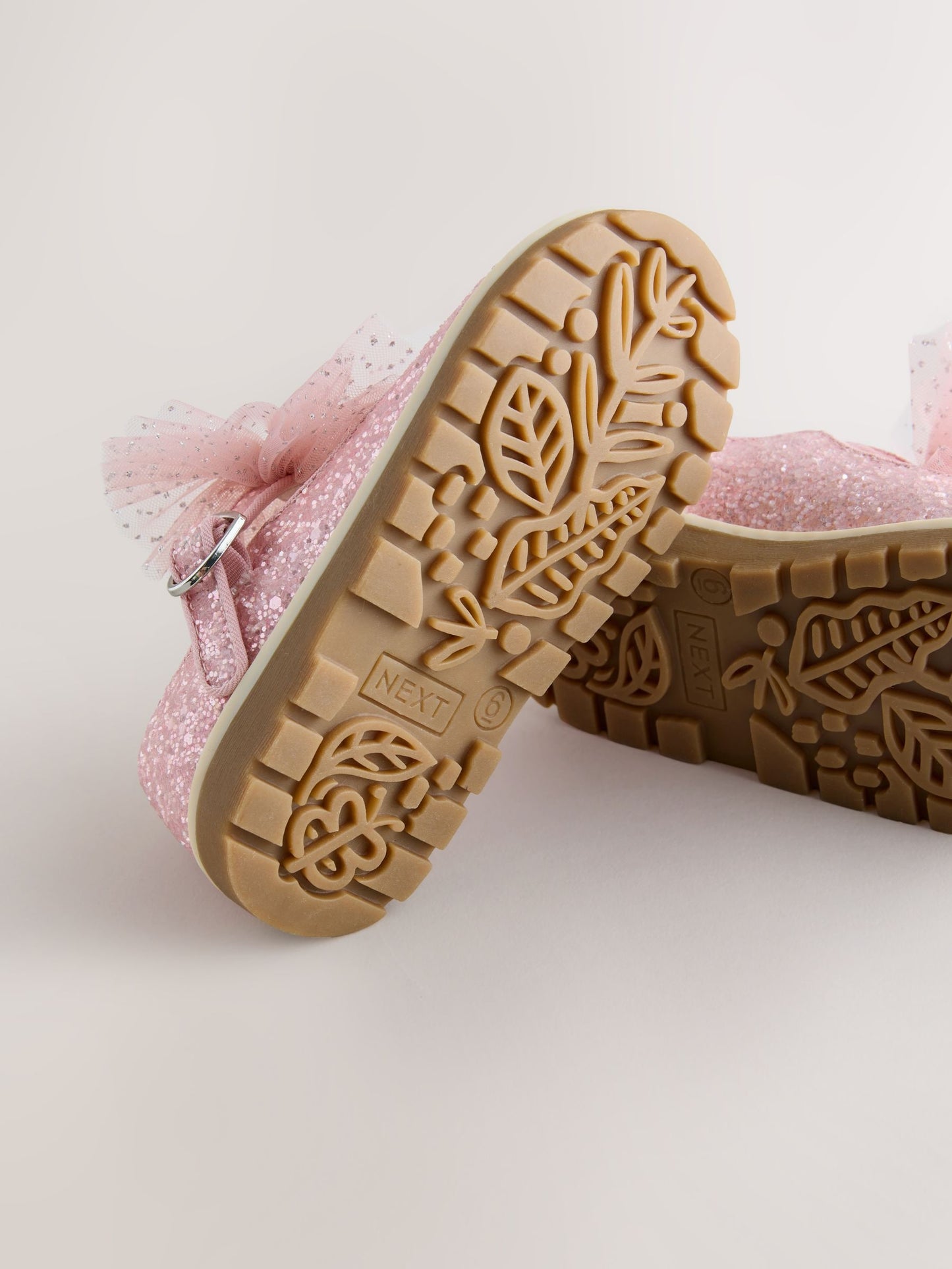 Pink Glitter Standard Fit (F) Chunky Bow Mary Jane Shoes image 5