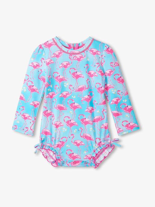 Dsiney Kidz - Hatley Blue whimsical Flamingos Sun Protection Swimsuit image 1