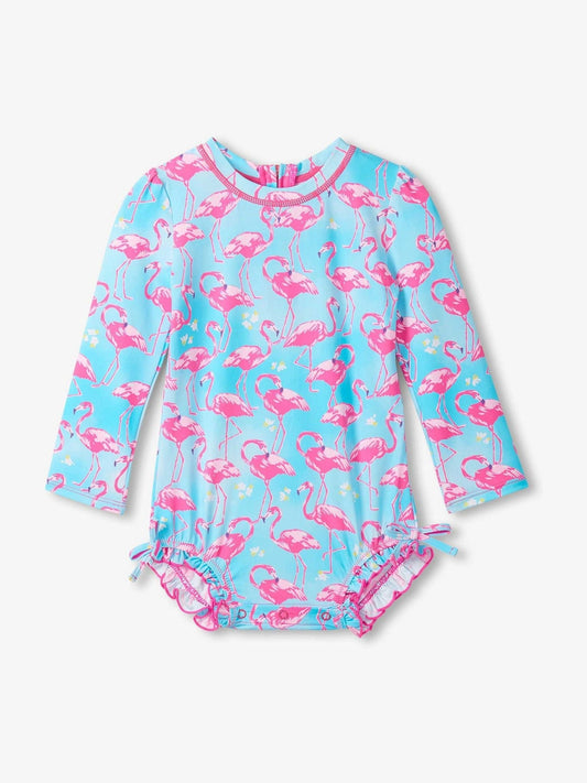 Dsiney Kidz - Hatley Blue whimsical Flamingos Sun Protection Swimsuit image 1