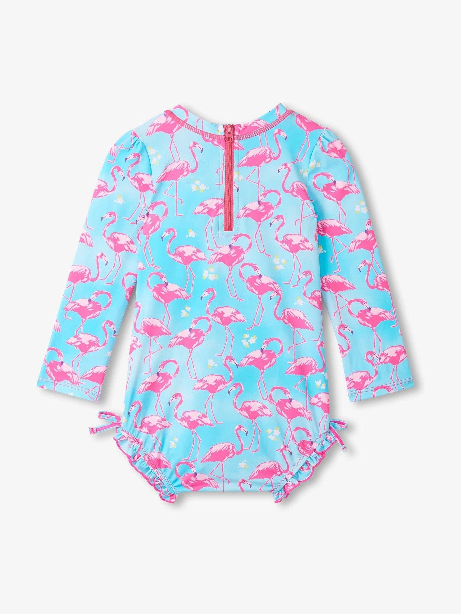 Hatley Blue whimsical Flamingos Sun Protection Swimsuit image 2