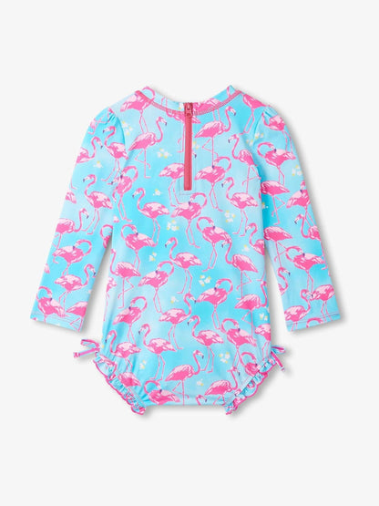 Hatley Blue whimsical Flamingos Sun Protection Swimsuit image 2