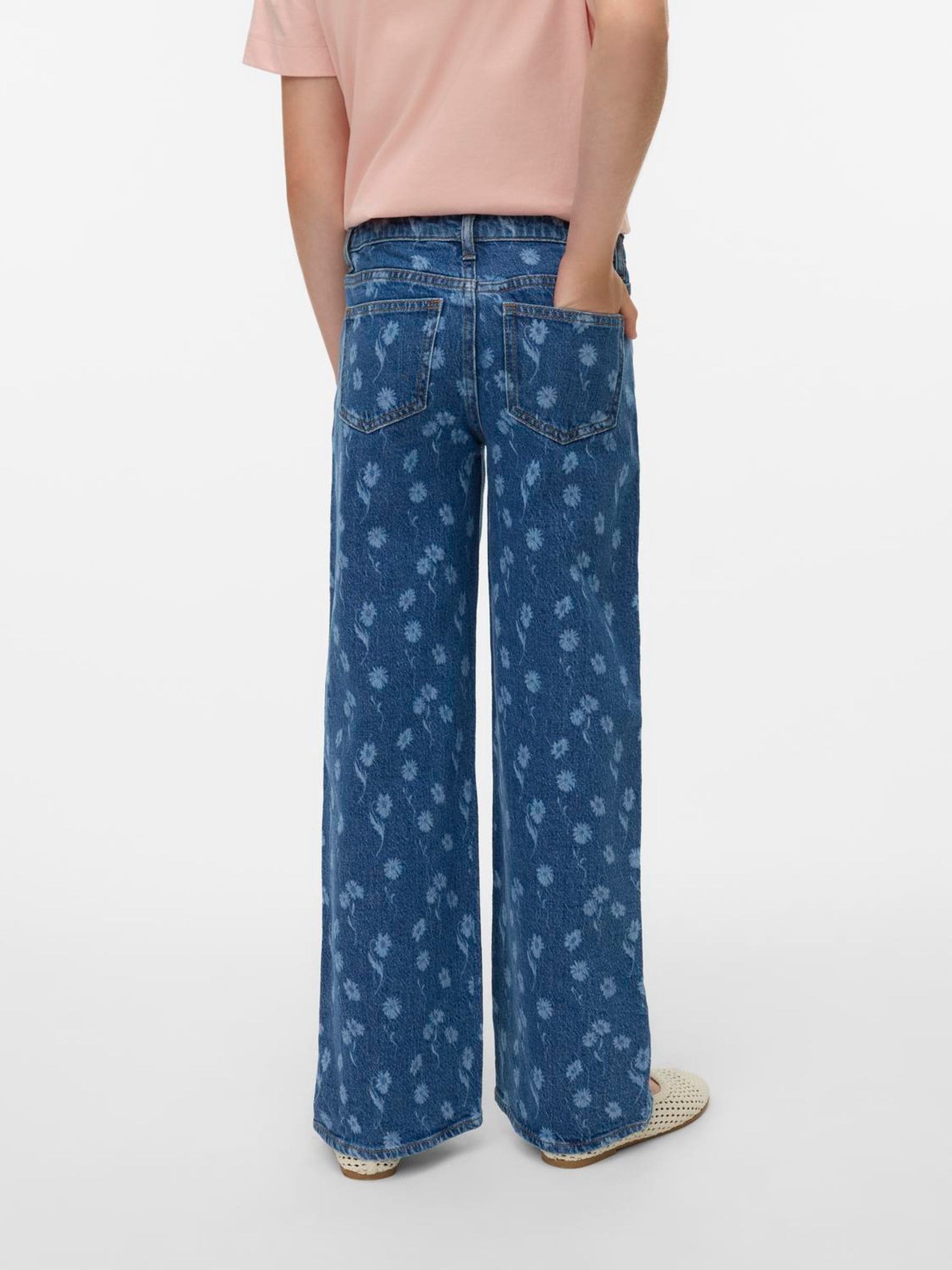 Dsiney Kidz - VERO MODA Blue Wide Leg Floral Jeans image 2