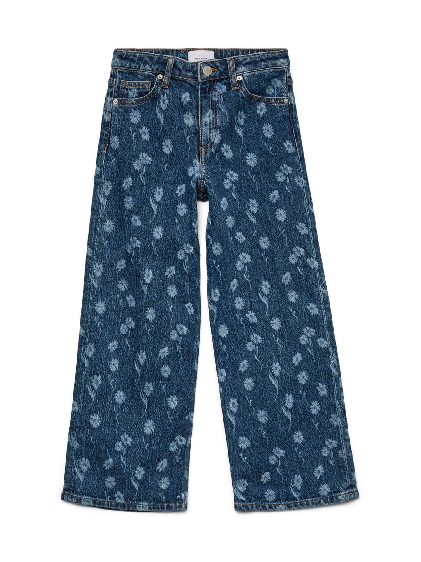 Dsiney Kidz - VERO MODA Blue Wide Leg Floral Jeans image 5