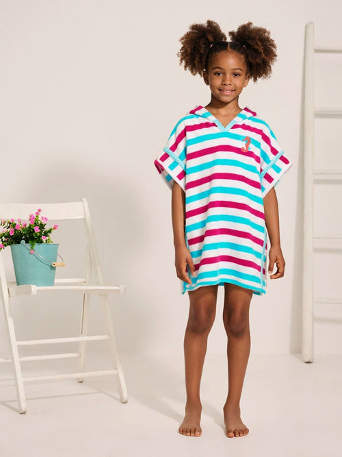 Dsiney Kidz - Hatley White Beach Stripes Hooded Beach Cover Up image 1