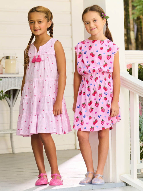 Dsiney Kidz - Hatley Pink Summer Berries Smocked Waist Dress image 1