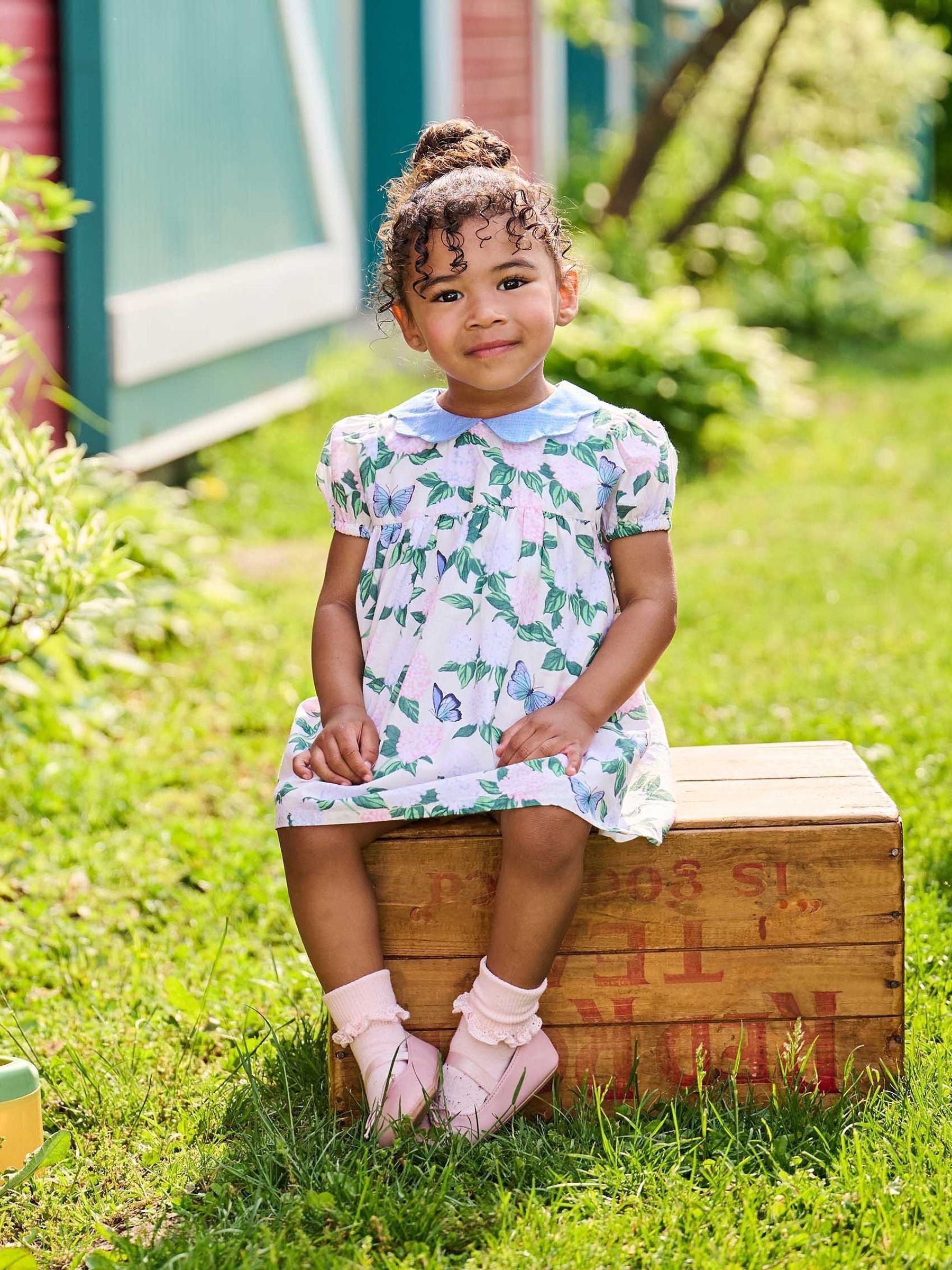 Hatley Natural Enchanted Garden Woven Collar Dress image 1