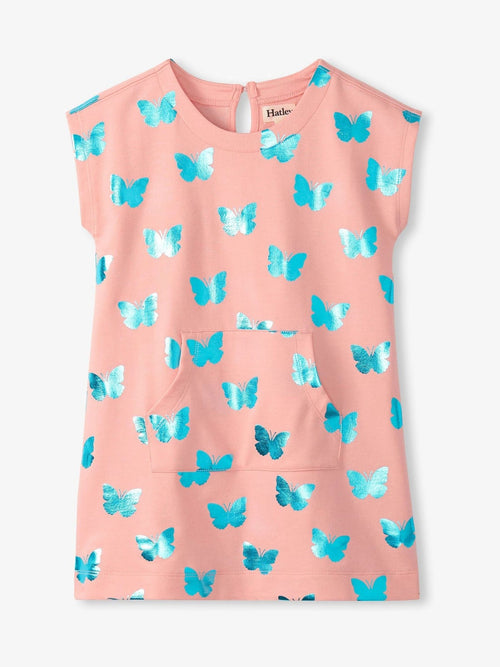 Dsiney Kidz - Hatley Pink Glitter Butterfly Slouchy Dress image 1