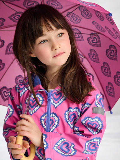 Dsiney Kidz - Hatley Pink Heart Burst Colour Change Zip-Up Rain Coat image 2