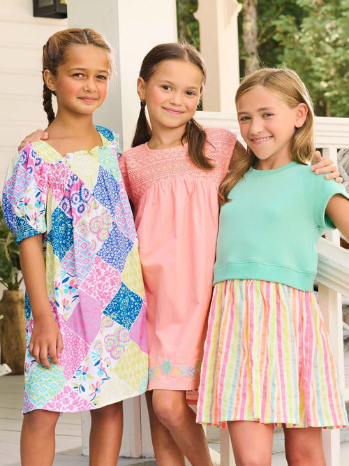 Hatley Green Neon Summer Mixed Fabric Dress image 1
