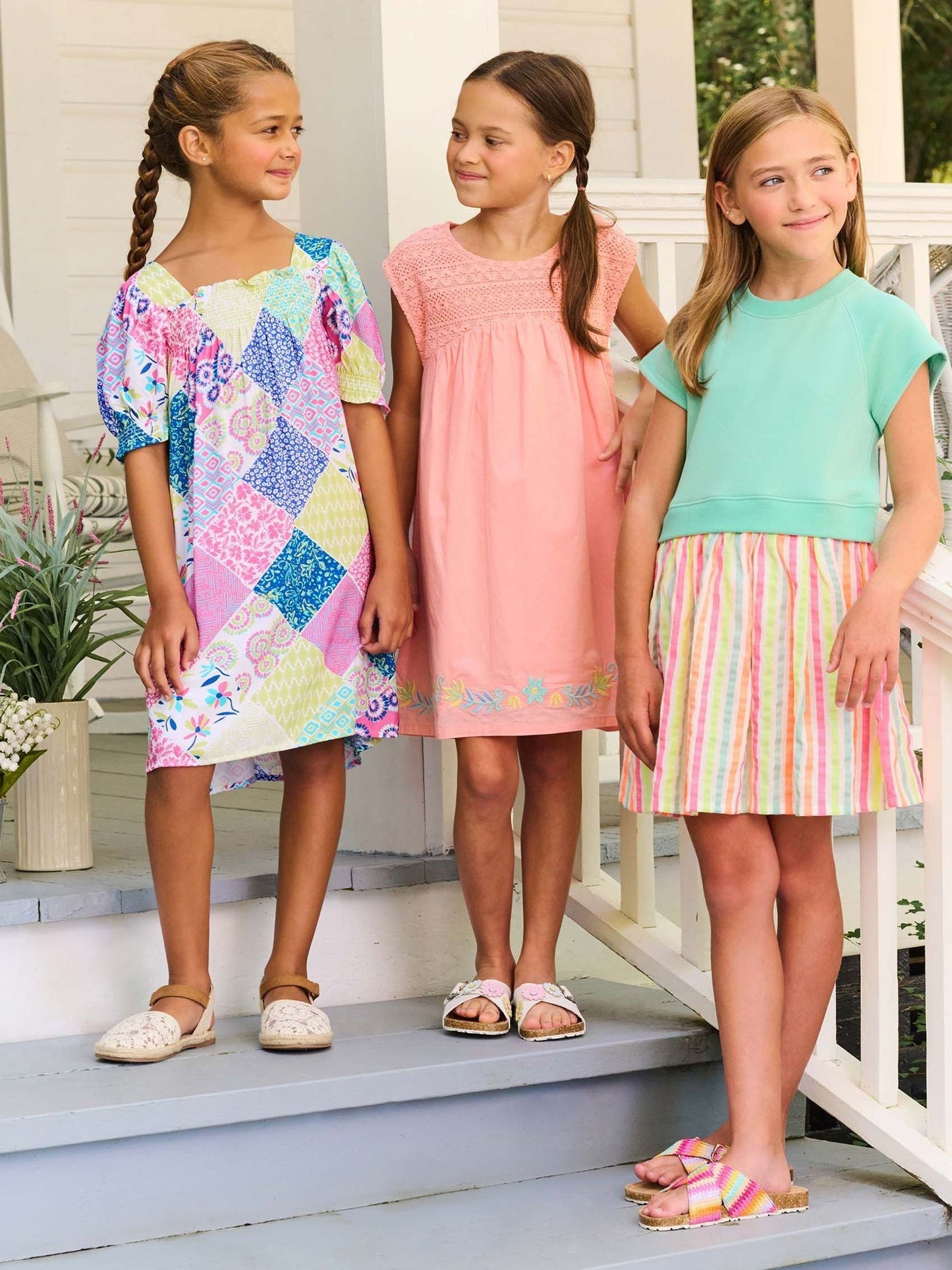 Hatley Green Neon Summer Mixed Fabric Dress image 2