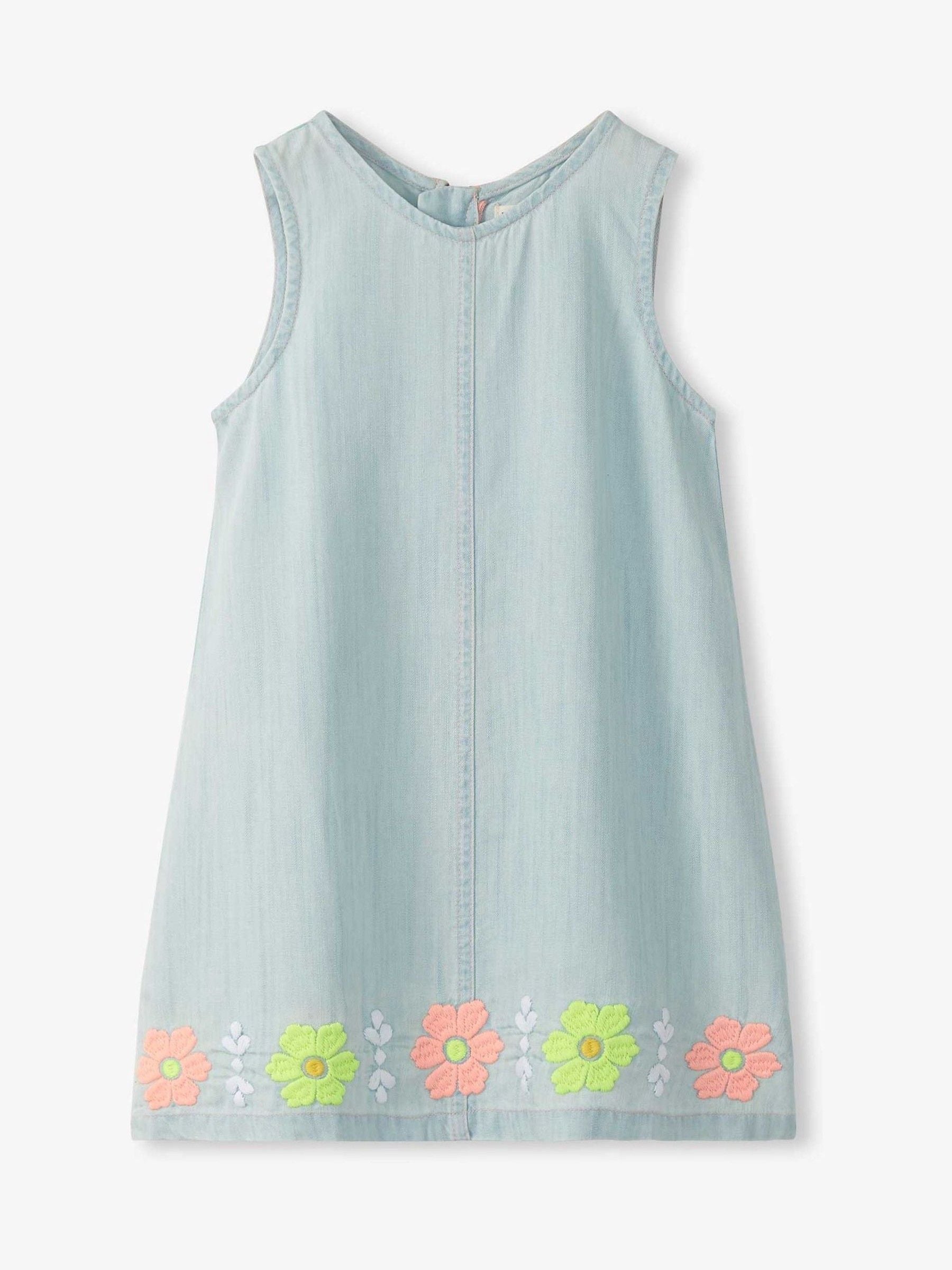 Hatley Blue Tencel Embroidered Pinafore Dress image 3