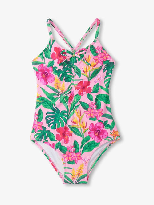 Dsiney Kidz - Hatley Pink Tropical Flowers Ruched Front Swimsuit image 1