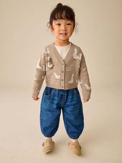 Oatmeal Goose V-Neck Cardigan (3mths-7yrs) - image 2