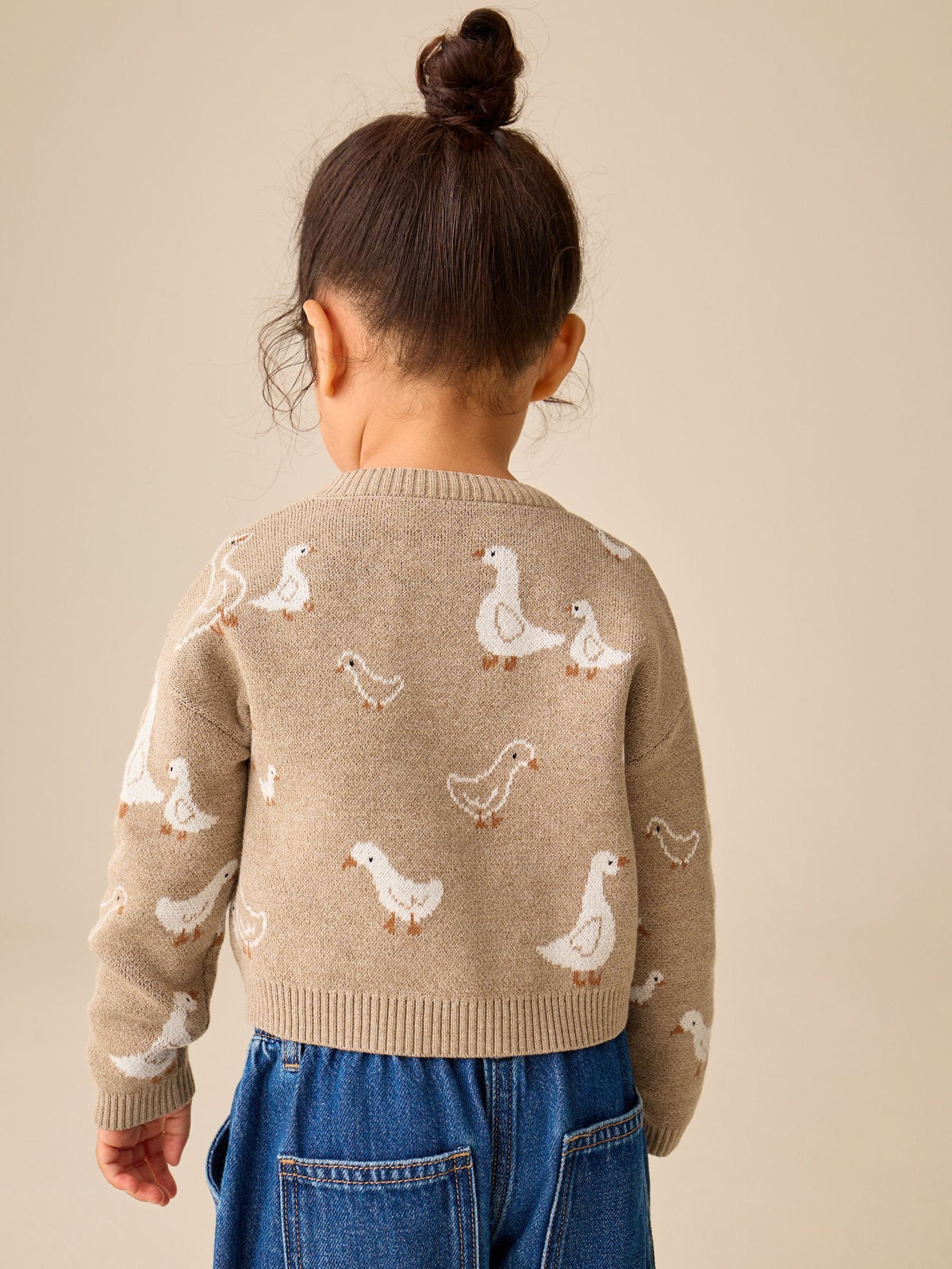 Oatmeal Goose V-Neck Cardigan (3mths-7yrs) - image 3