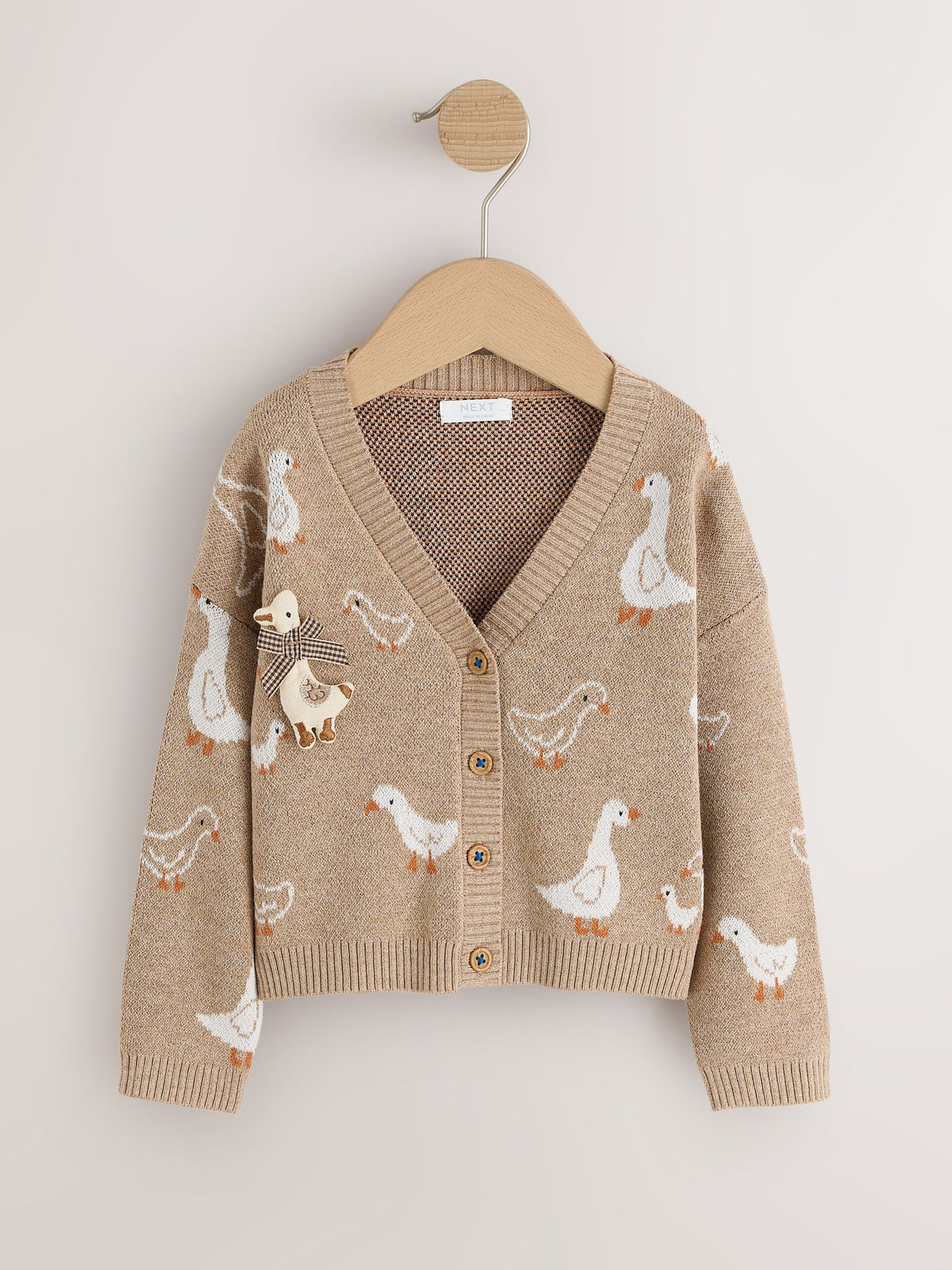 Oatmeal Goose V-Neck Cardigan (3mths-7yrs) - image 5