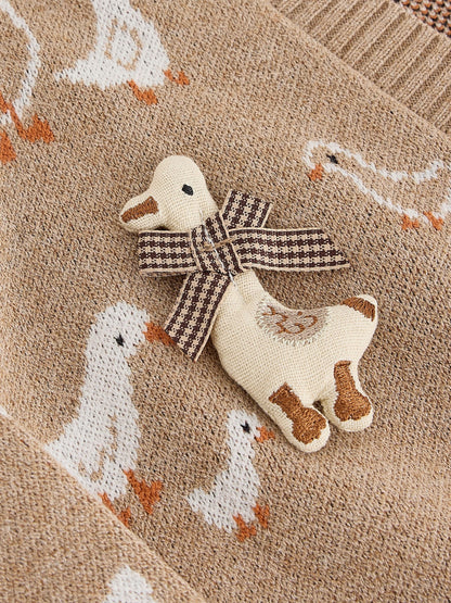 Oatmeal Goose V-Neck Cardigan (3mths-7yrs) - image 7