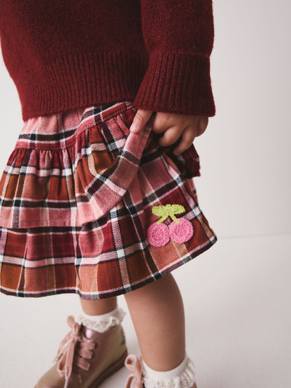 Berry and Pink Fairisle Jumper and Check Skirt Set (3mths-7yrs) - image 4