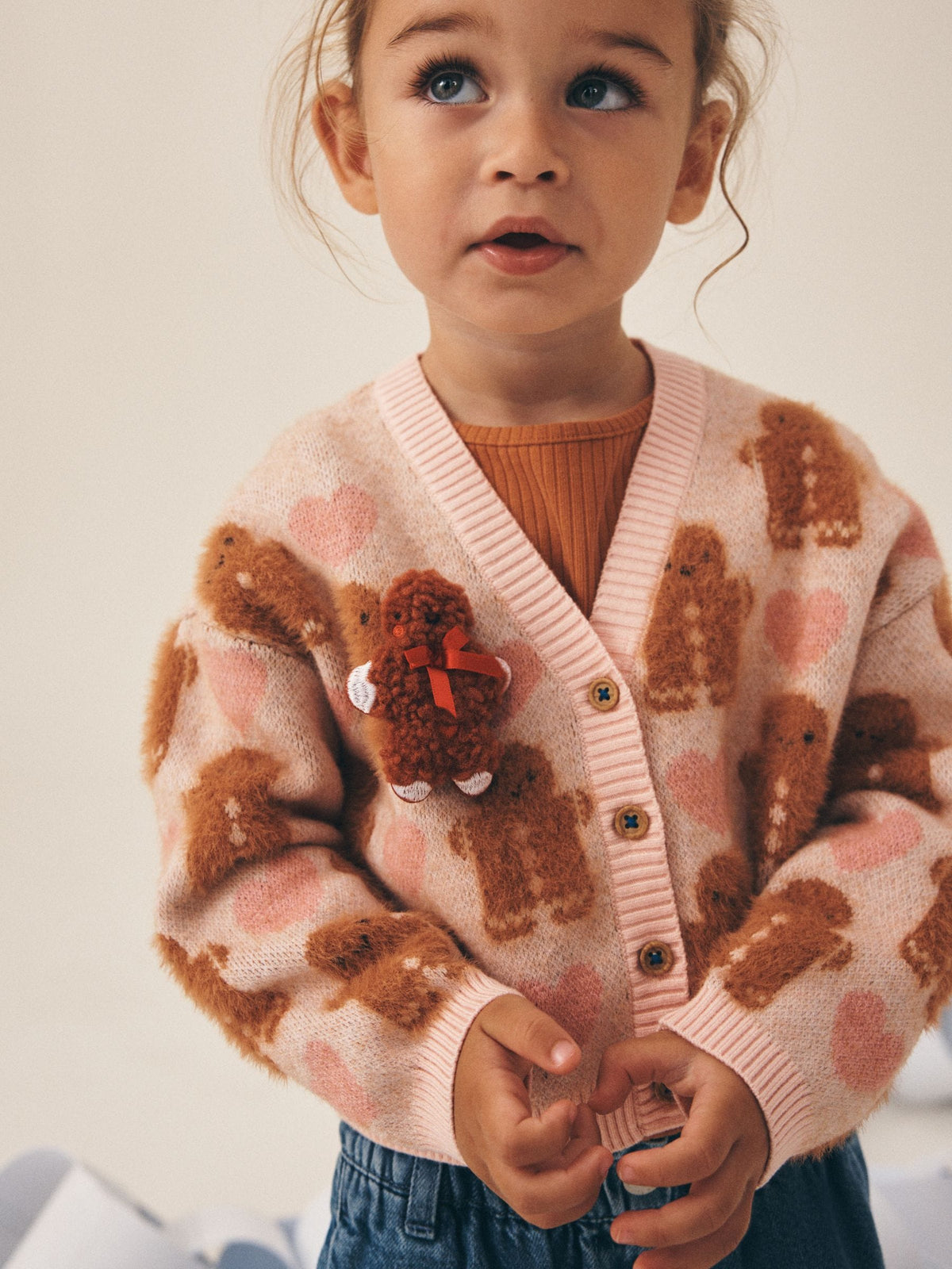 Pink Gingerbread Christmas Cardigan (3mths-7yrs) - image 2