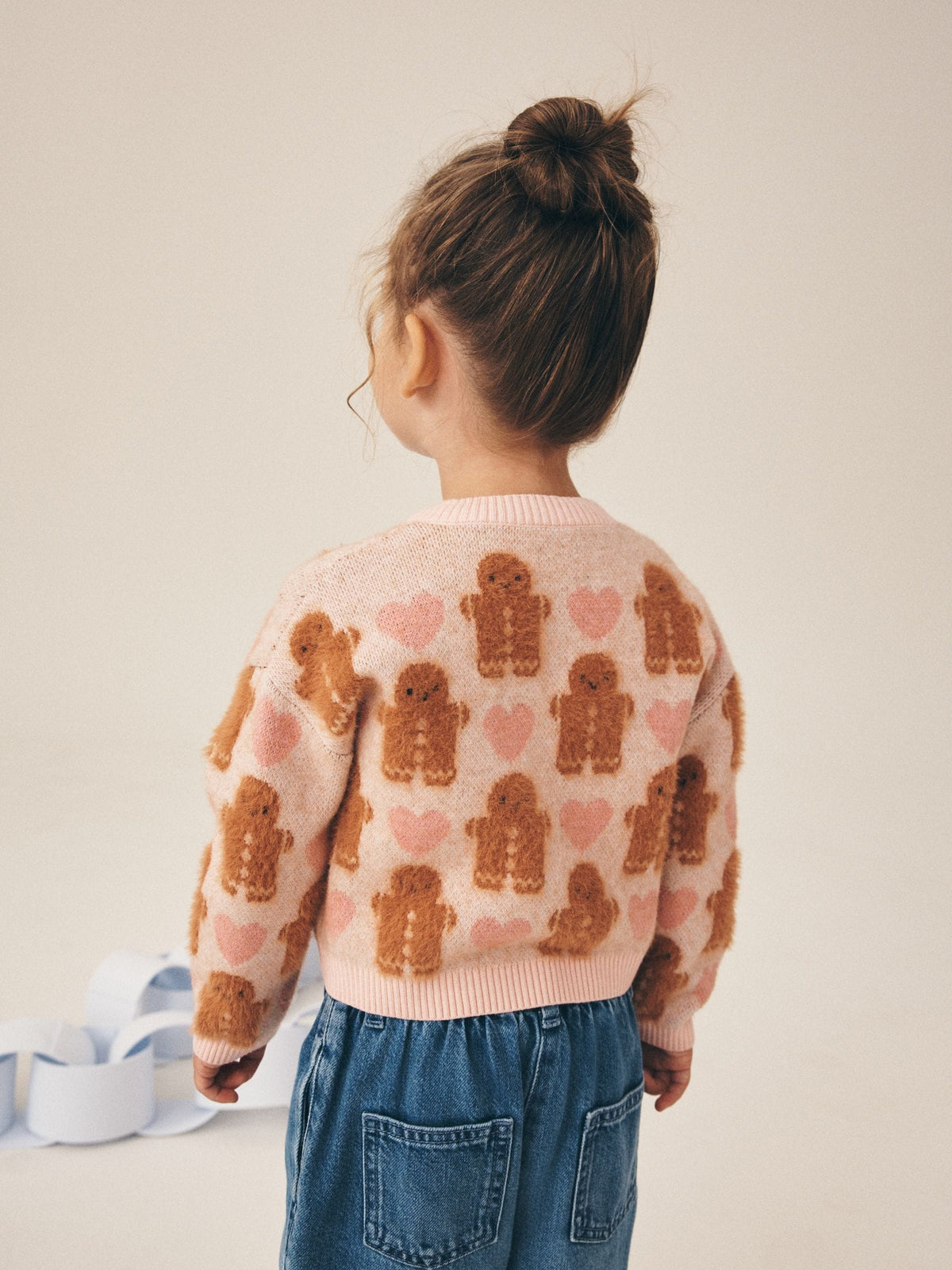 Pink Gingerbread Christmas Cardigan (3mths-7yrs) - image 3