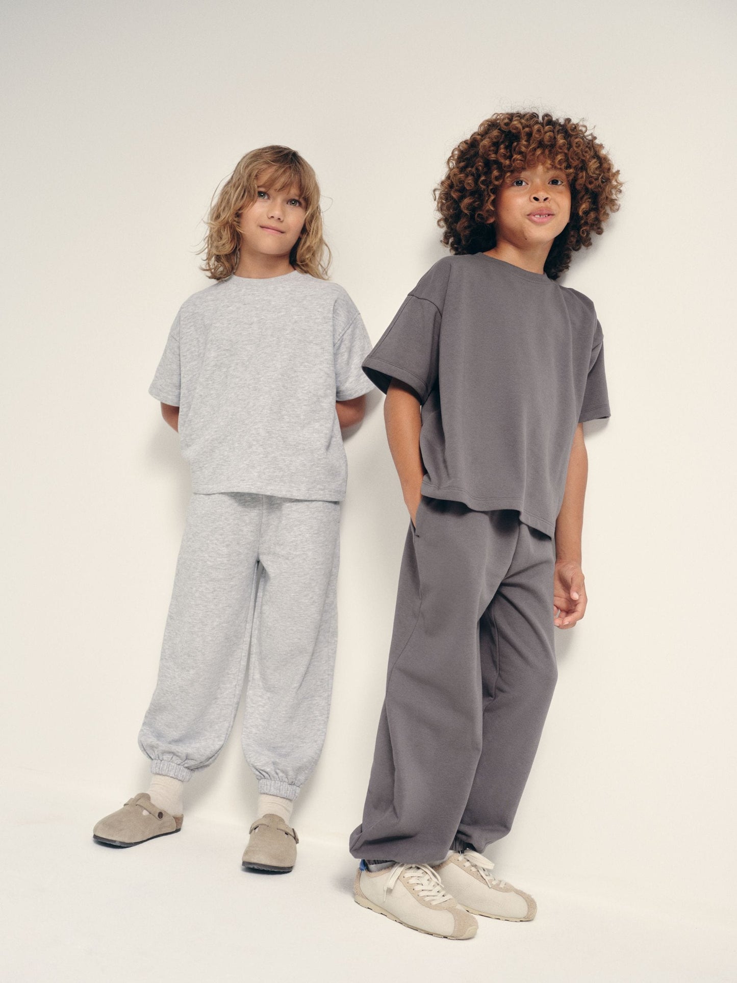 Dsiney Kidz - The Set 2 Pack Oversized Short Sleeve Crew and Relaxed Cuff Joggers Charcoal Grey/Grey Marl image 1