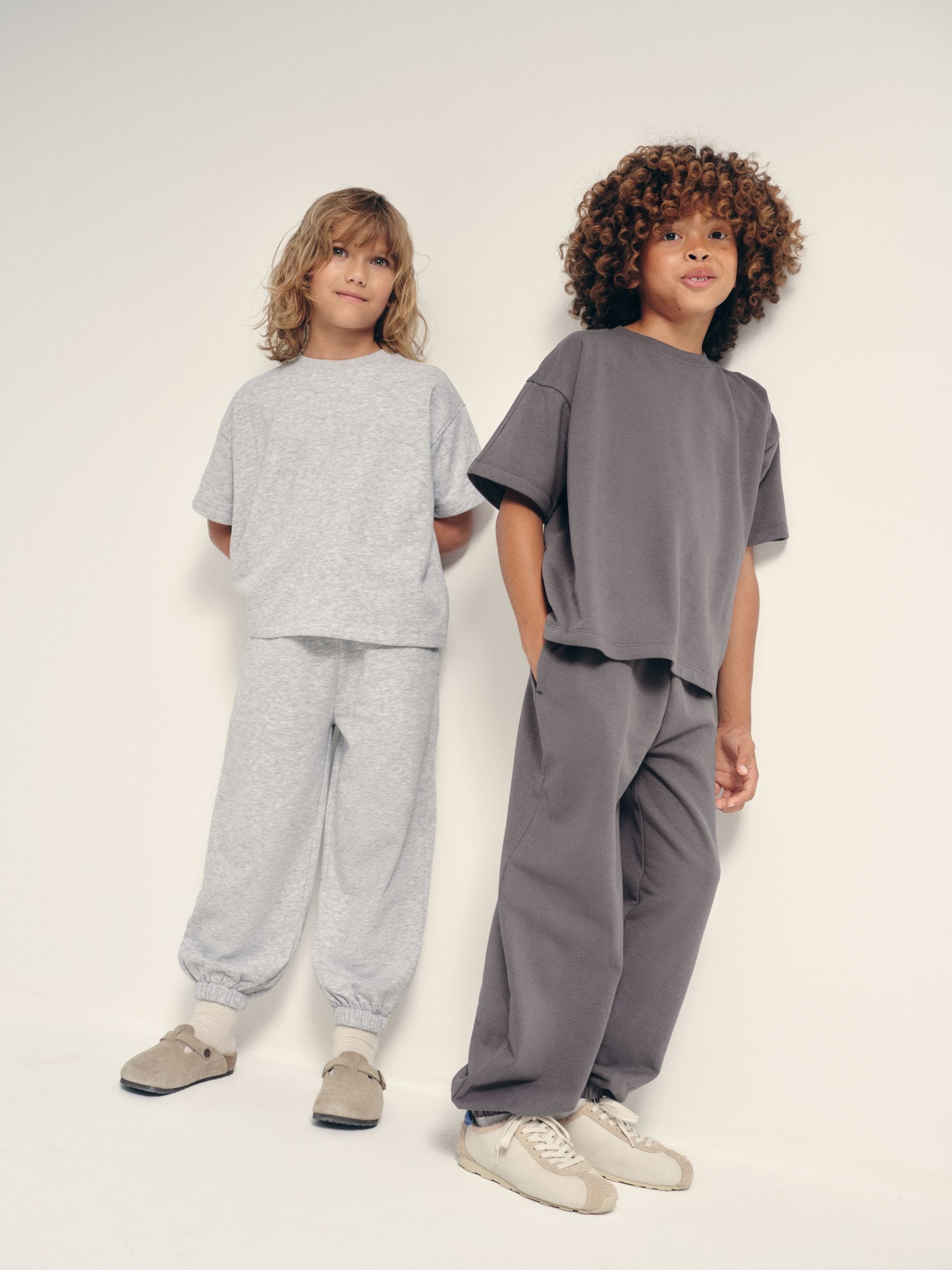 Dsiney Kidz - The Set 2 Pack Oversized Short Sleeve Crew and Relaxed Cuff Joggers Charcoal Grey/Grey Marl image 1