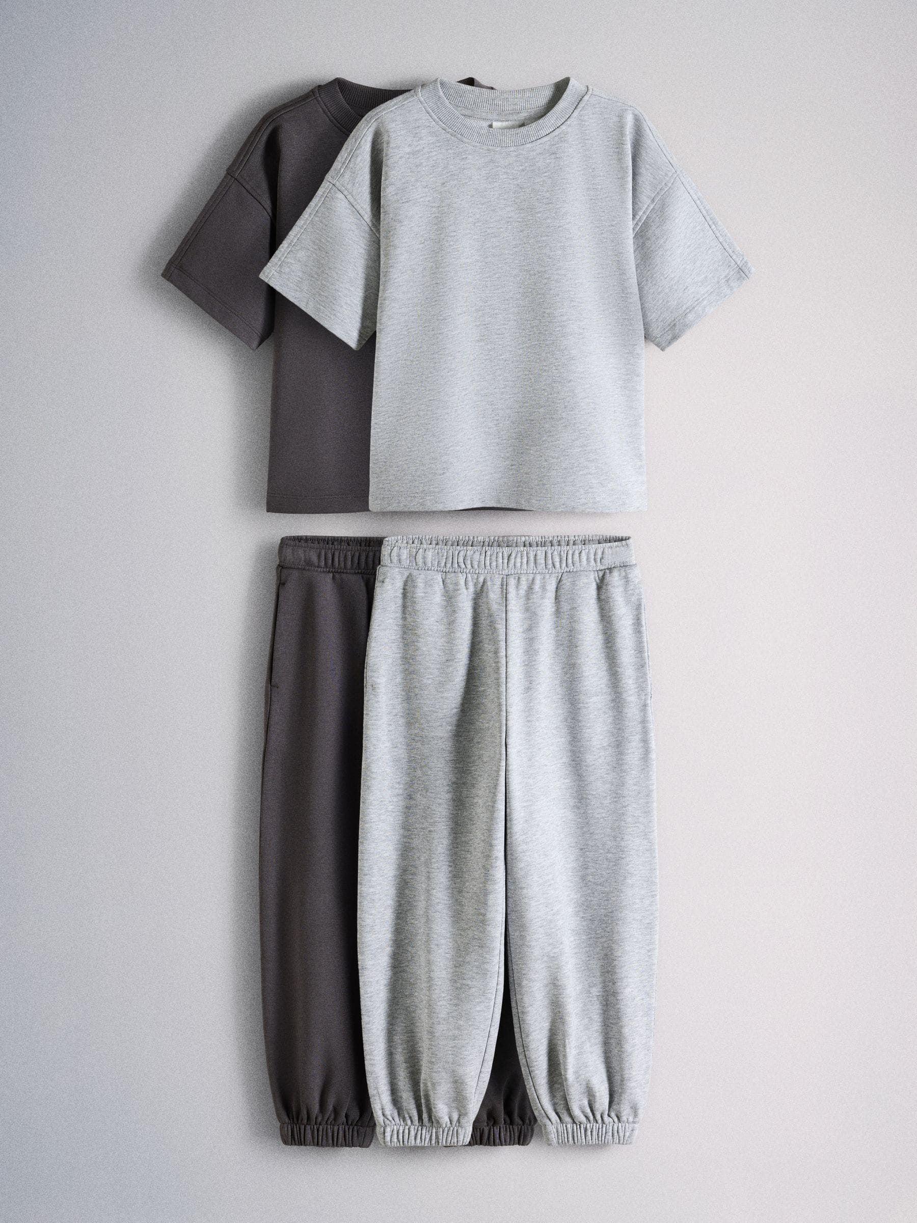 Dsiney Kidz - The Set 2 Pack Oversized Short Sleeve Crew and Relaxed Cuff Joggers Charcoal Grey/Grey Marl image 2