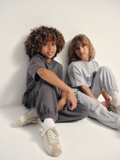Dsiney Kidz - The Set 2 Pack Oversized Short Sleeve Crew and Relaxed Cuff Joggers Charcoal Grey/Grey Marl image 8