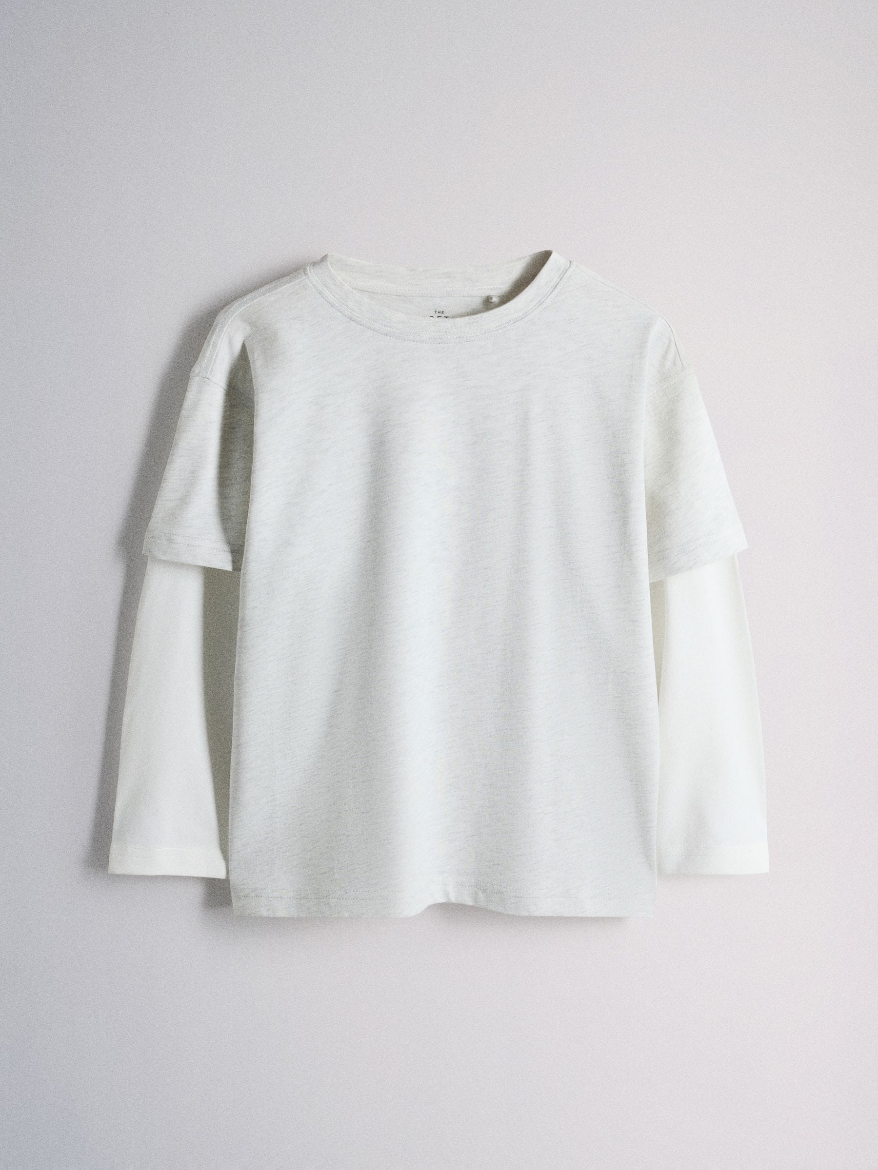 Dsiney Kidz - The Set Long Sleeve Relaxed Mock Layer T-Shirt and Woven Relaxed Trousers Set Grey/White/Brown image 6