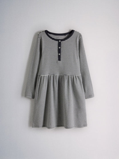 Dsiney Kidz - The Set 3 Pack Long Sleeve Ribbed Jersey Henley Dresses Pink/Navy/Stripe image 2