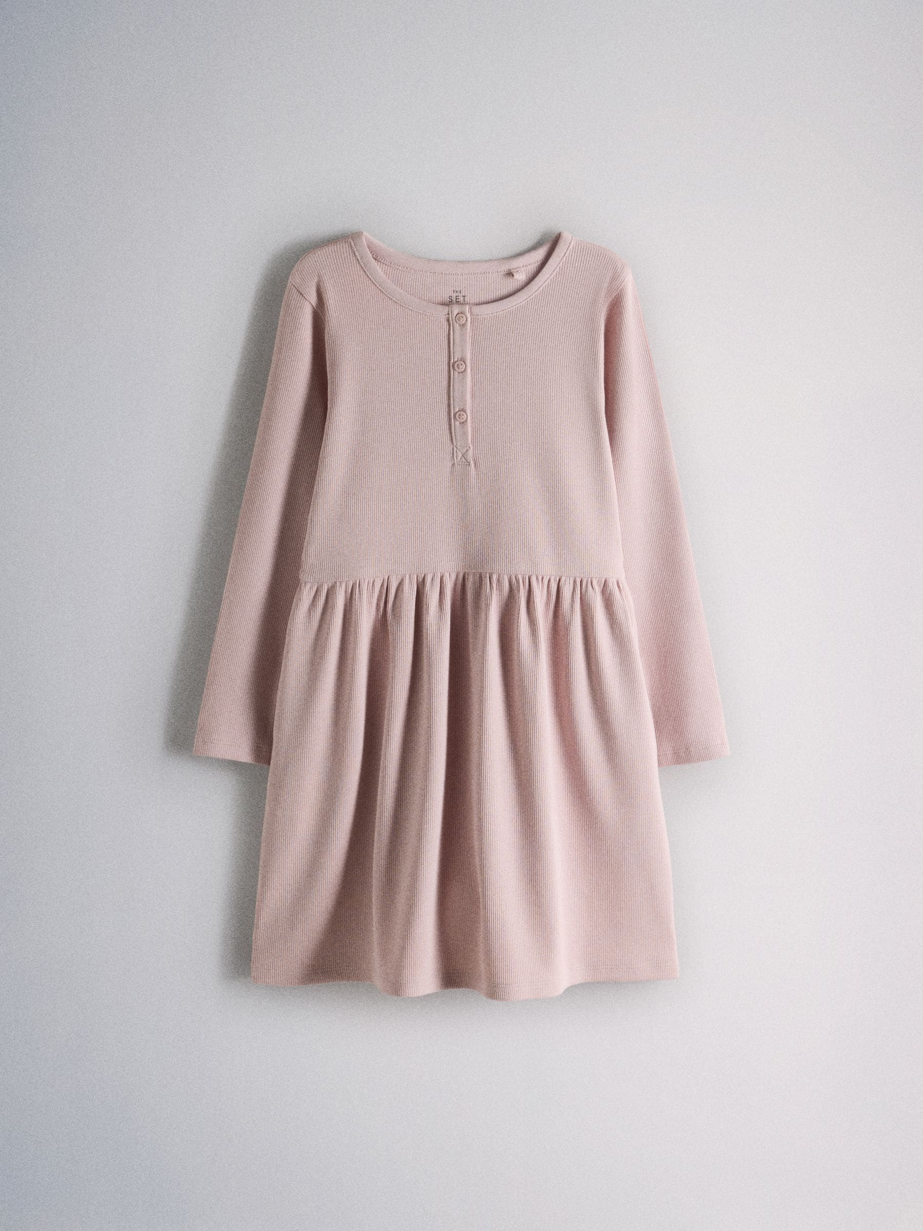 Dsiney Kidz - The Set 3 Pack Long Sleeve Ribbed Jersey Henley Dresses Pink/Navy/Stripe image 3
