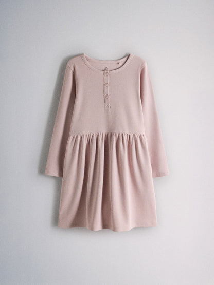Dsiney Kidz - The Set 3 Pack Long Sleeve Ribbed Jersey Henley Dresses Pink/Navy/Stripe image 3