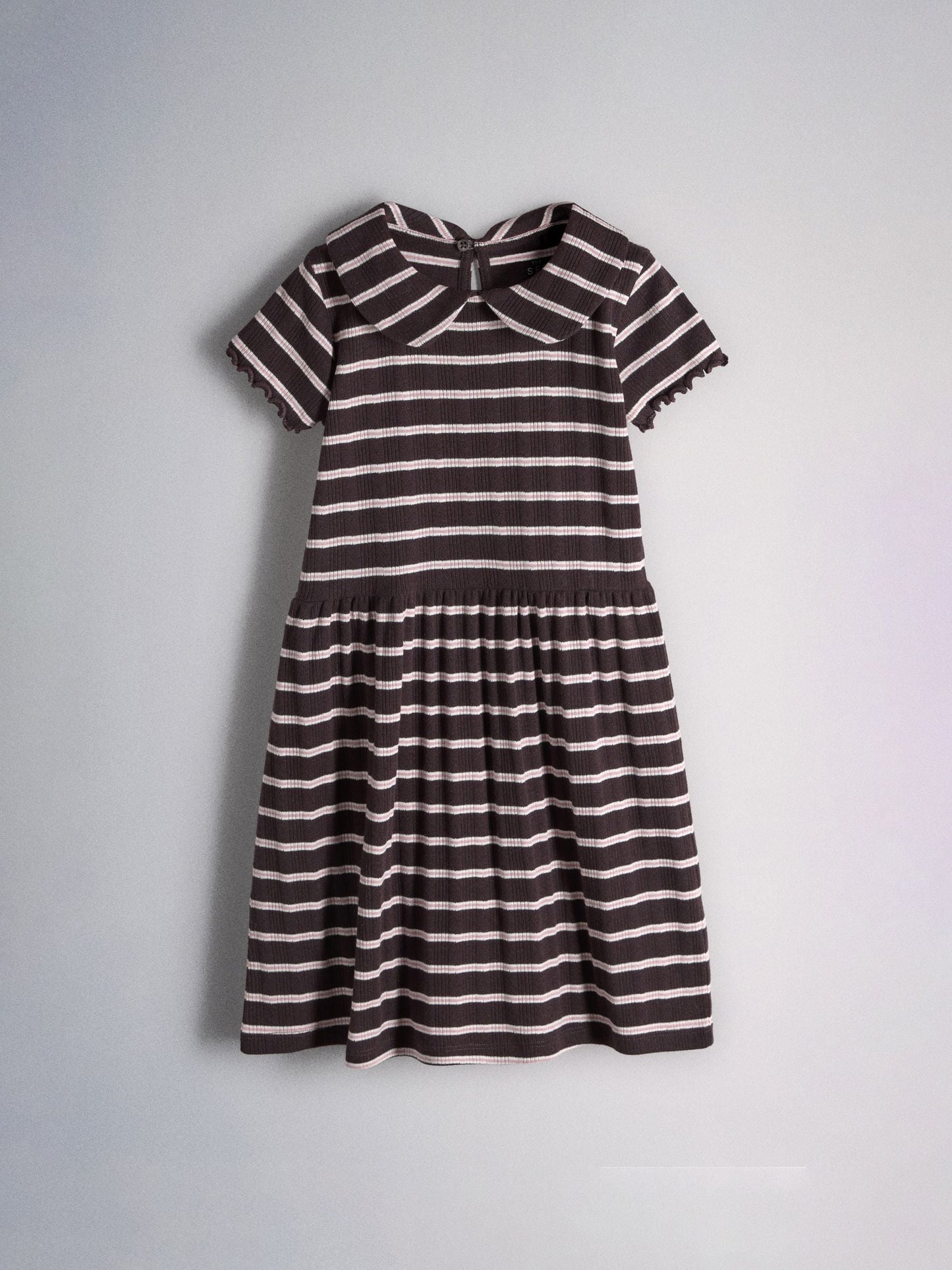 Dsiney Kidz - The Set 3pack Jersey Pointelle Short Sleeve Collared Dresses Pink/Brown/Stripe image 2